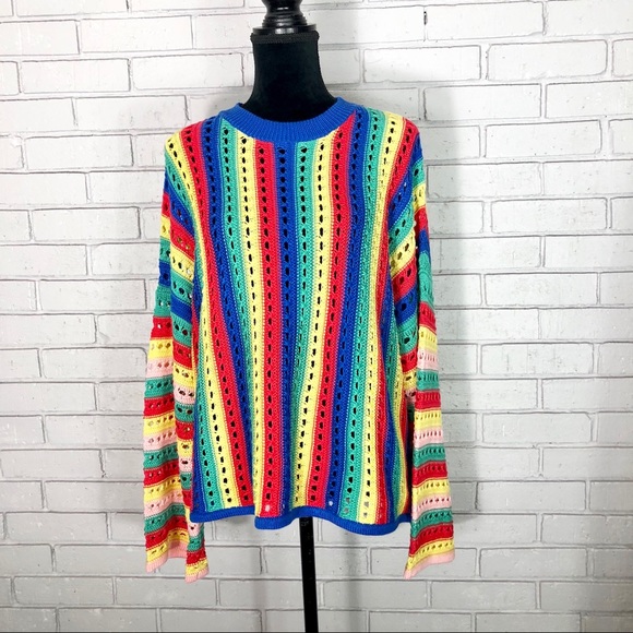 ASOS Curve Sweaters - ASOS Design Curve crochet sweater flared sleeve